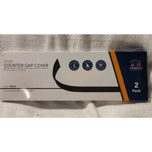 Linda's Essentials Silicone Stove Gap Covers 2 Pack, 25”, Black, Oven Gap Filler